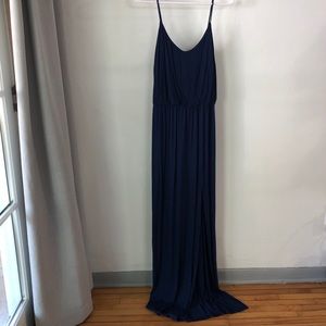 Lulus navy maxi dress with side slit